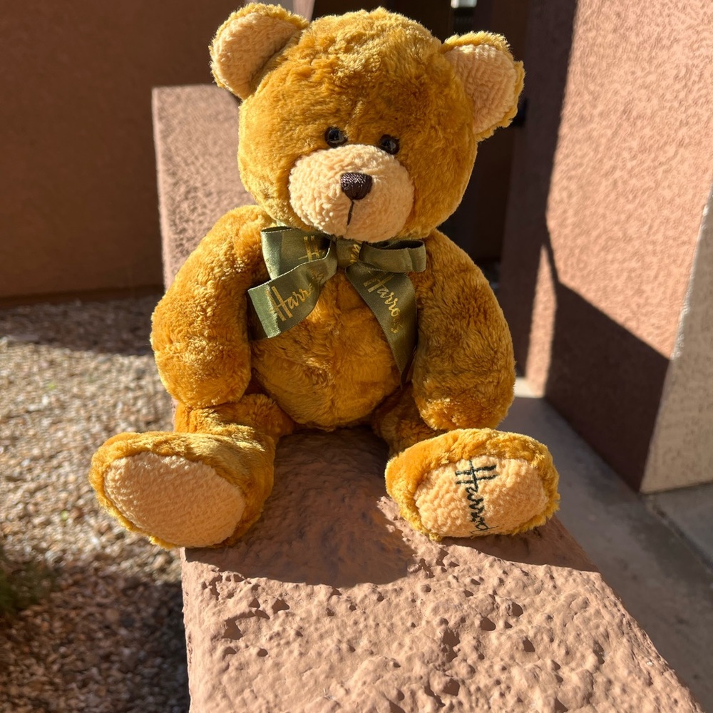 Harrods Plush Bear with Gold Fur